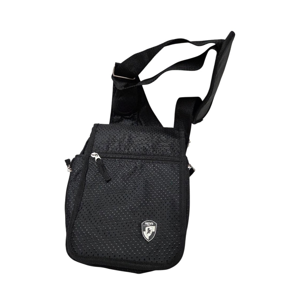HEYS Travel Mate V3 Crossbody Utility Bag Black Expandable w/ Passport Holder